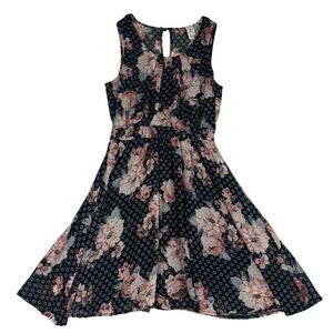 Libian Plus Size Floral Dress Black Pink Size 2X Indie Bohemian Versatile Style